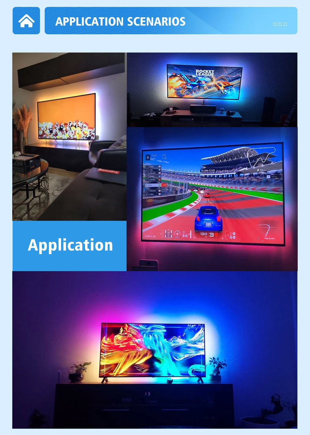 4K SyncBox LED Backlight — Real-Time HDMI 2.0 / 2.1 TV Lighting Kit with Voice Control