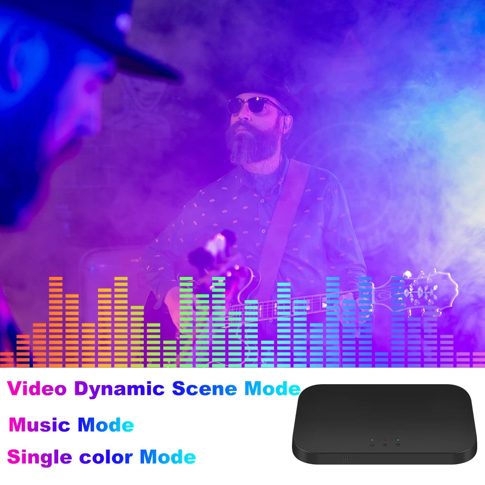4K SyncBox LED Backlight — Real-Time HDMI 2.0 / 2.1 TV Lighting Kit with Voice Control