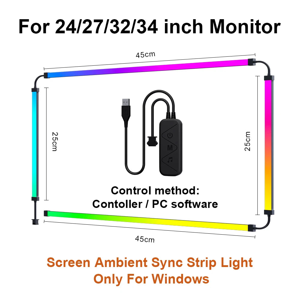 PC Sync Backlight — RGB LED Monitor Light with Screen Matching Effect