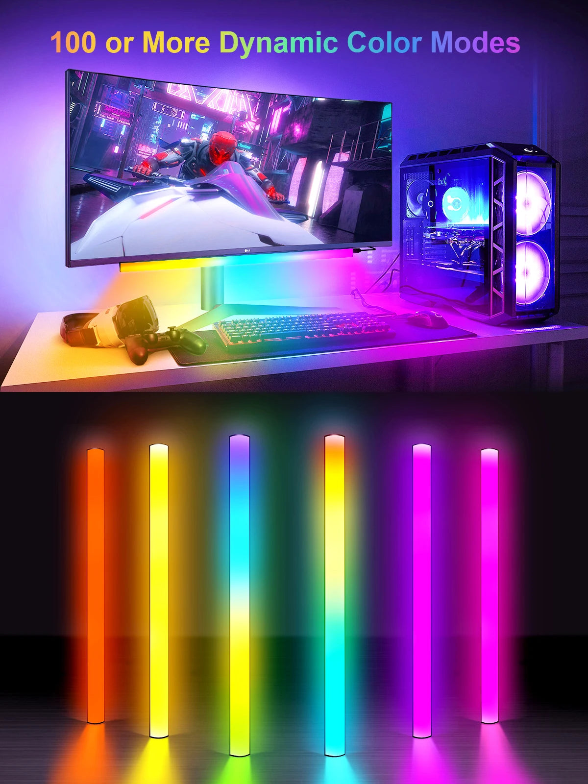 RGB Desk Light Bar — Dynamic Screen Glow | Bluetooth & Remote Control