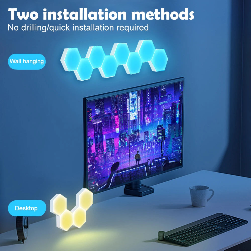 Neonest RGB Hexagonal Quantum Lamp – Modular Smart LED Wall Panels