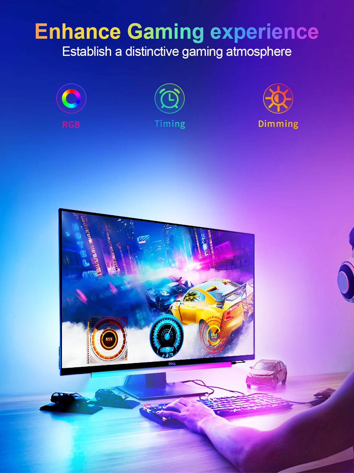 RGB Desk Light Bar — Dynamic Screen Glow | Bluetooth & Remote Control