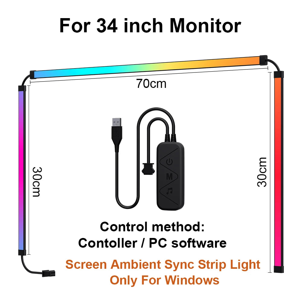 PC Sync Backlight — RGB LED Monitor Light with Screen Matching Effect